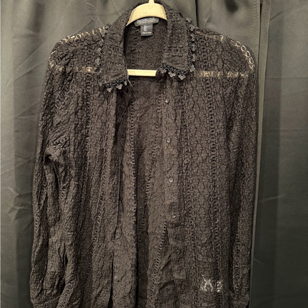 Rachel Zoe Elegant Black Lace Top